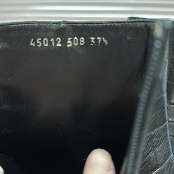 ALBERTO ZAGO BLACK CROC LEATHER ANKLE BOOT 37 1/2  FITS LIKE A 7 US ITALY - Picture 8 of 16